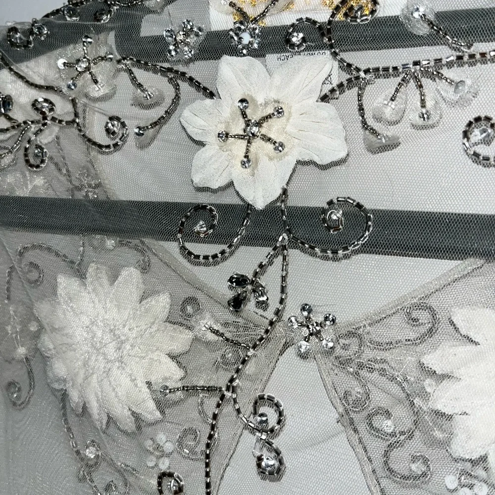 BHLDN Floral Embroidered Sheer Cape - Picture 7 of 7
